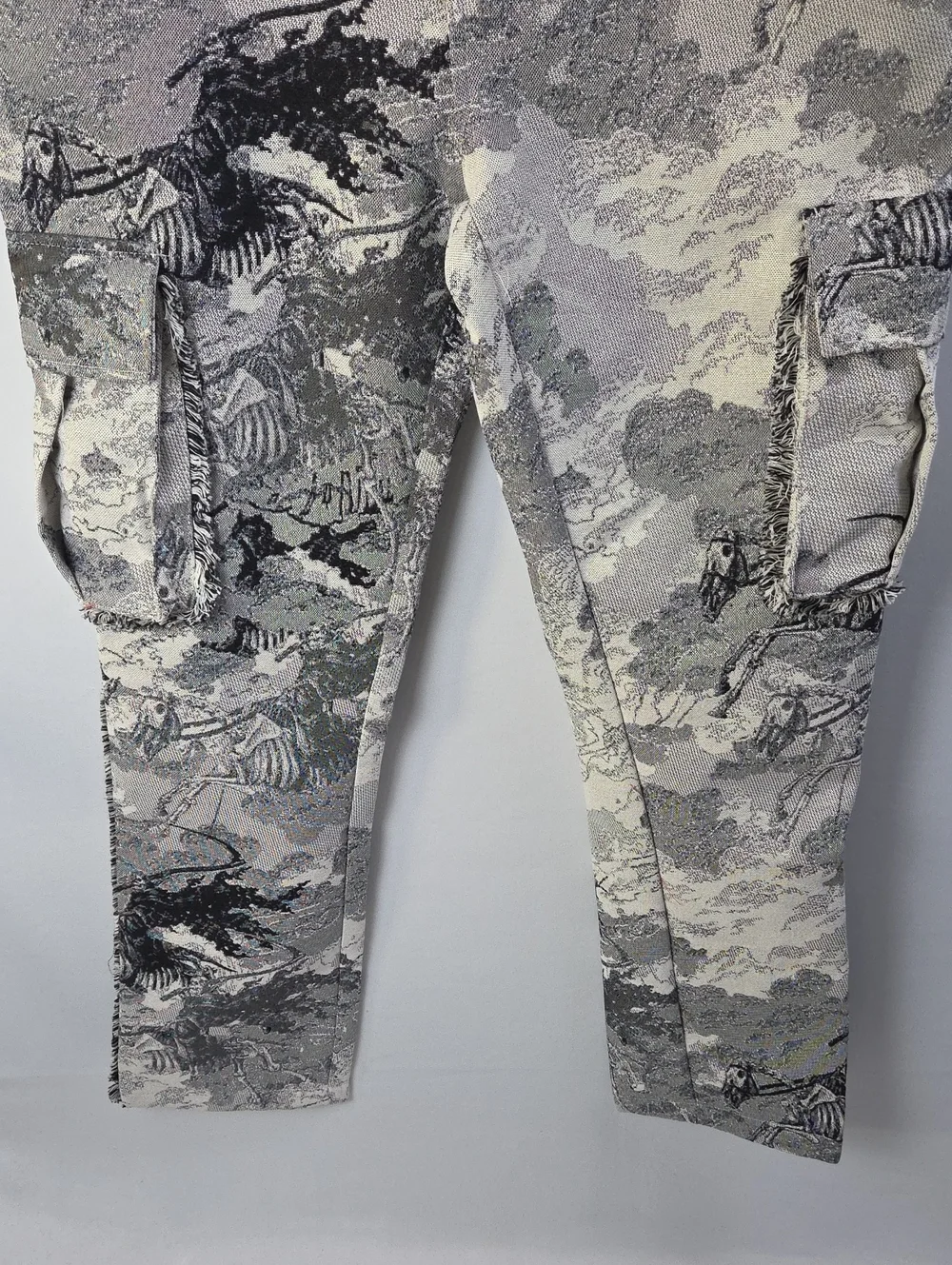 Rebel Vengeance Grim Reaper Skeleton Horse tapestry cargo pants Sz 32/30